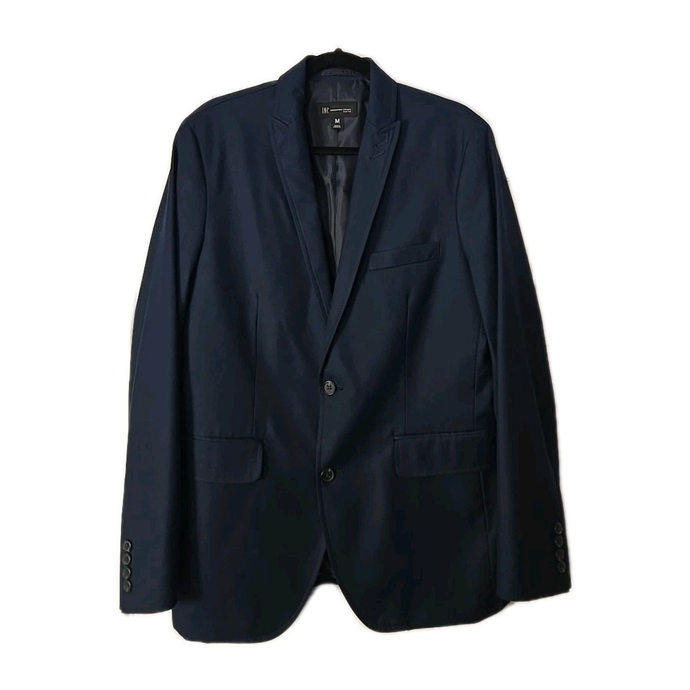 I N C Mens 2 Piece Navy Blue Suit Size M  Jacket‎ &  36X 29 Pants Slim Fit